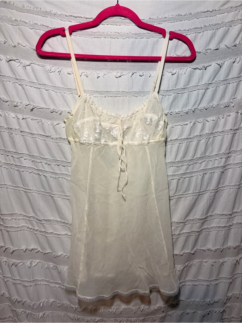 2000's Victorias Secret silk sheer chiffon chemise, slip mini dress.